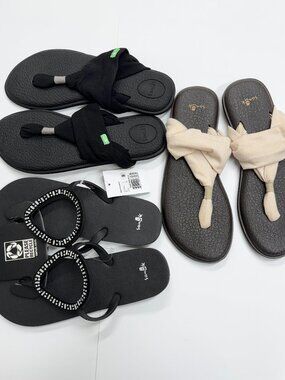 [3 Pairs] Sanuk Women's Flip Flop & Yoga Sling - Size 9 - New